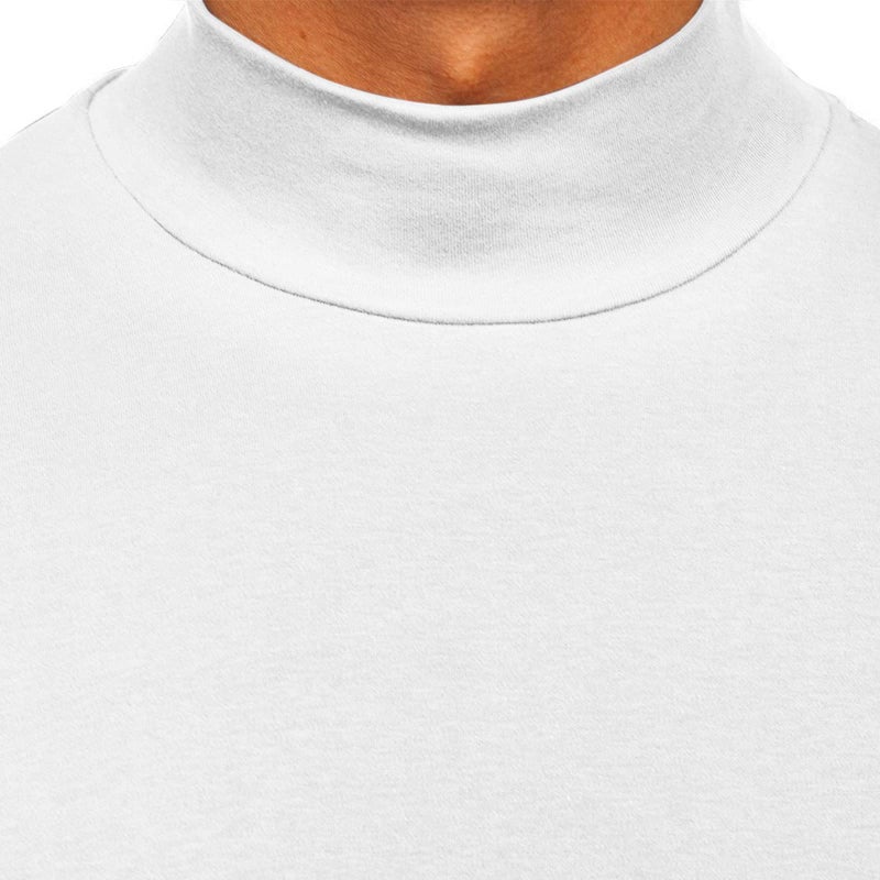 Rela Bota Mens Half Turtleneck Long Sleeve Pullover Basic Designed Undershirt Stretch Slim Fit Sweaters White - Image 5