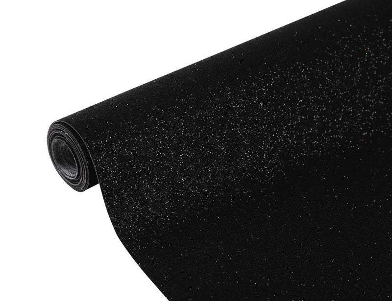 Picheng Sparkly Superfine Glitter Leather Sheets Shiny Faux Fabric Canvas Perfect for Craft DIY Handmade Projects Earrings Bows Craft Key Chain 1 Roll 8.2" x 53" (21 cm x 135 cm) (Black) - Image 4