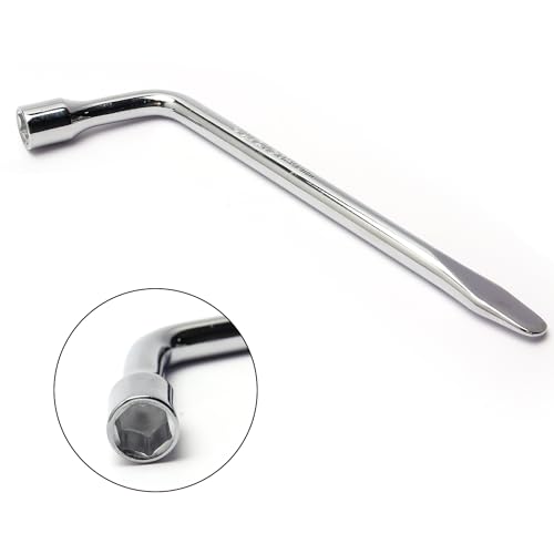 Utoolmart Car Spare Tire Lug Wrench for Jack - L Type Hexagon 17mm Slotted End Socket Repair Tool - Image 4