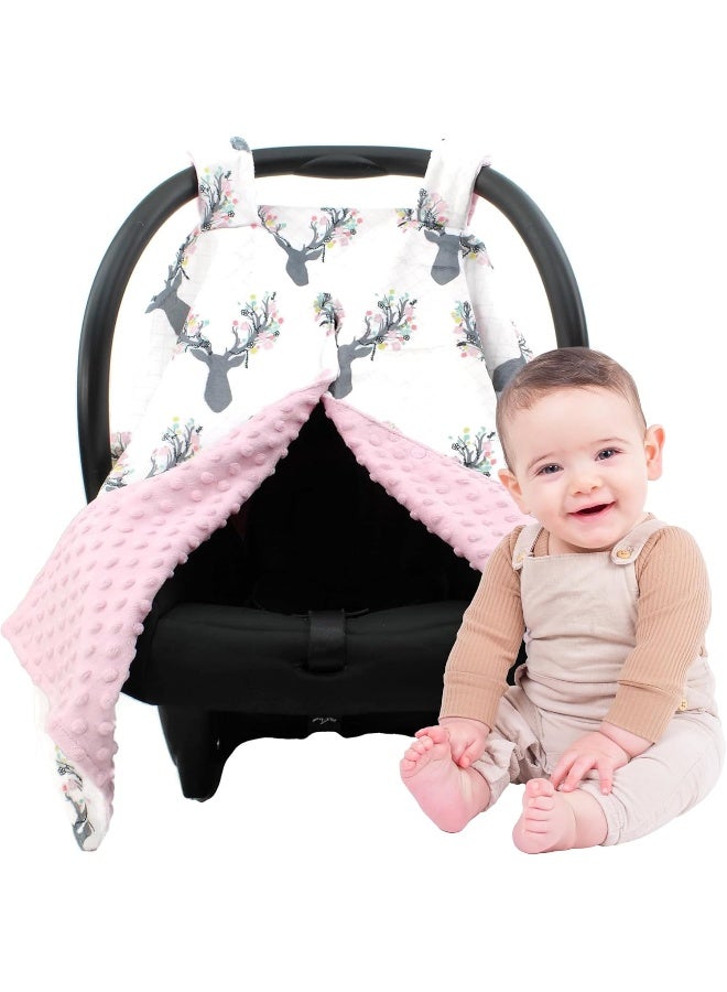Dear Baby Gear - Baby Car Seat Canopy - Infant Car Seat Cover with Snap Opening - Carseat Canopies for Boys & Girls - 40x30 - Image 1