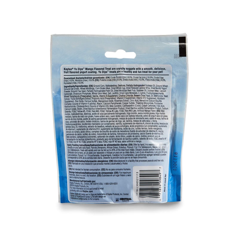 Kaytee Yo Dips Mango Flavored Yogurt Dipped Treat For Pet Parrots, 3.5 oz - Image 2