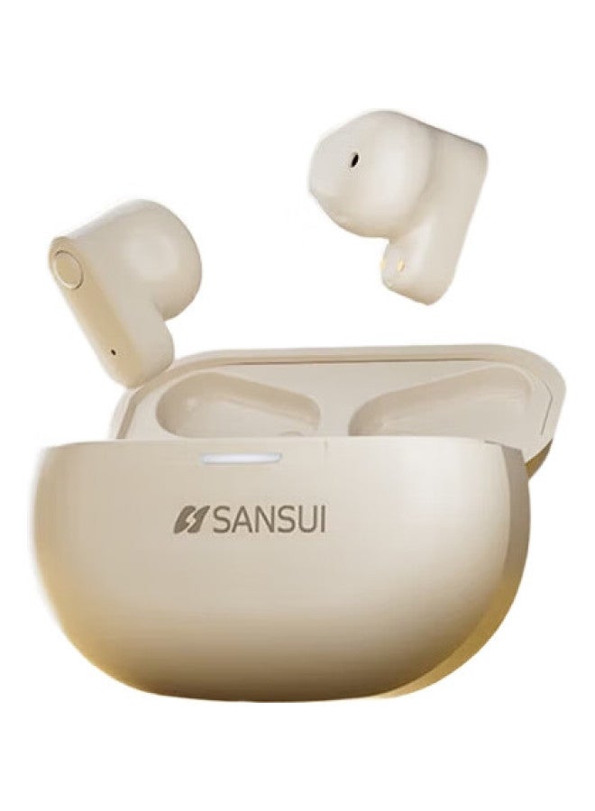 Sansui Tw97 Bluetooth Earphones, True Wireless Semi-In Music Earphones, Call Noise Reduction, Sports Running, Ultra-Long Battery Life, Compatible With Apple, Huawei, Xiaomi, White - Image 1