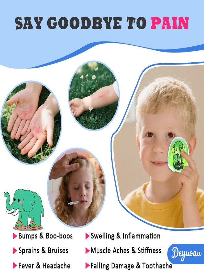 Deyuoau Kids Ice Packs 5 Pack - Reusable Hot & Cold Compress for Boo Boos, Bumps, Bruises & Fever Relief - Small Gel Packs for First Aid Injuries for Babies & Children - Image 2