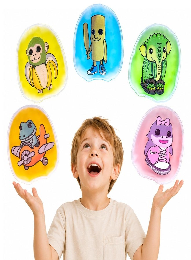 Deyuoau Kids Ice Packs 5 Pack - Reusable Hot & Cold Compress for Boo Boos, Bumps, Bruises & Fever Relief - Small Gel Packs for First Aid Injuries for Babies & Children - Image 1