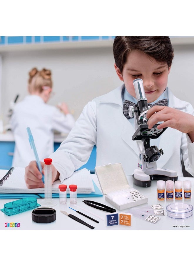 Play22 Kids Microscope Kit 50 PCS - 120X - 1200X Microscope Slides Specimens - Student Beginner Metal Body Toy Microscope for Kids in A Carrying Box - Educational Science Lab Toy Best Gift - Play22  - Image 3