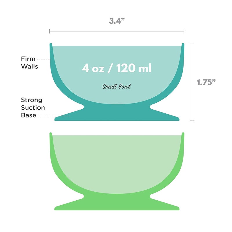 ChooMee Silicone Baby Suction Bowls  Non Slip Extra Strong Suction Base with Durable and Firm Bowl  Ideal for Infant and Toddler Baby Led Feeding  Small 2 CT - Image 4