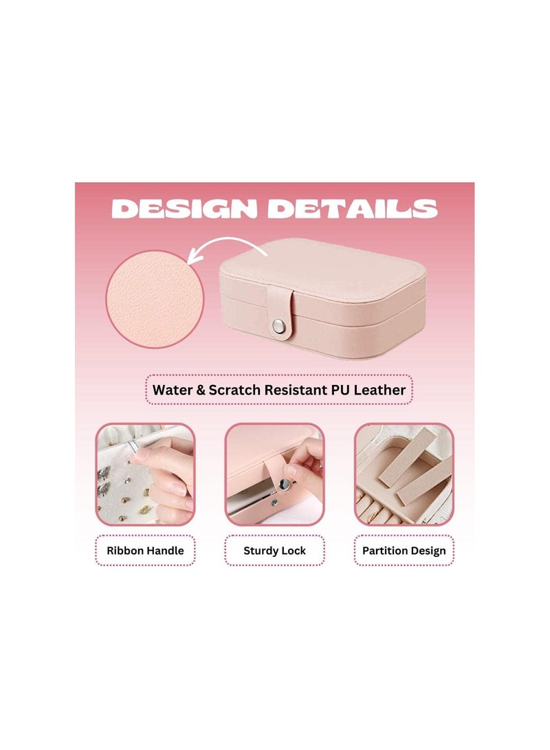 Mn صندوق تنظيم المجوهرات لملحقات السفر - قطعة واحدة - وردي - Image 3