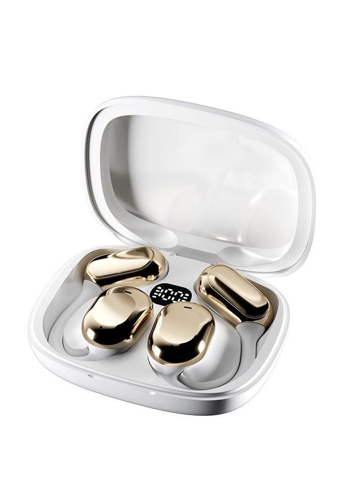 Wireless Earphones Bluetooth Earphones Futuristic Aesthetic Design Feather Like Wearing Open Ear Listening Long Battery Life Ios And Android - Image 1