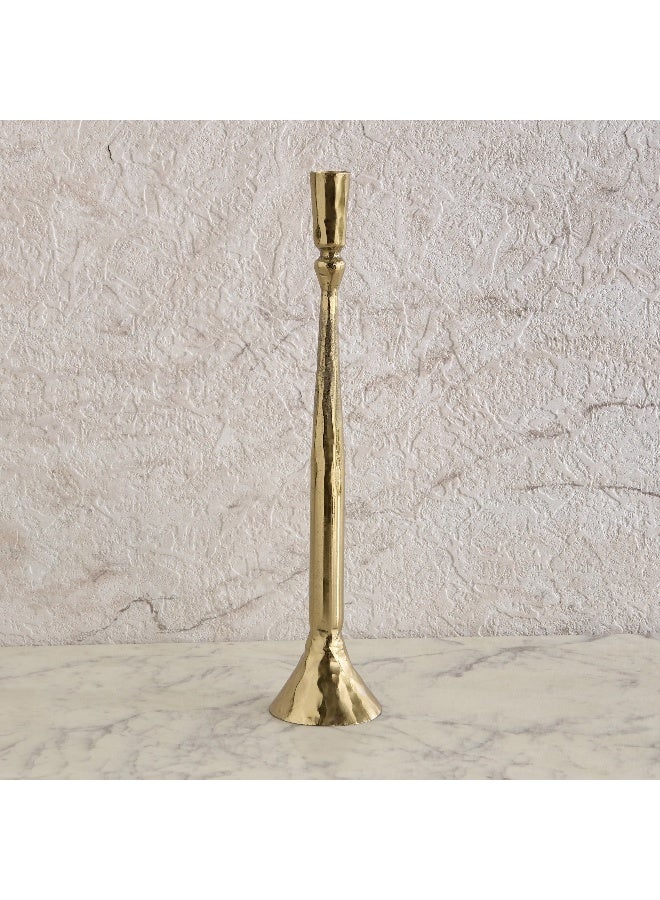 Home Box حامل شموع مدبب من الألمنيوم بتصميم منقوش - ذهبي - Image 2