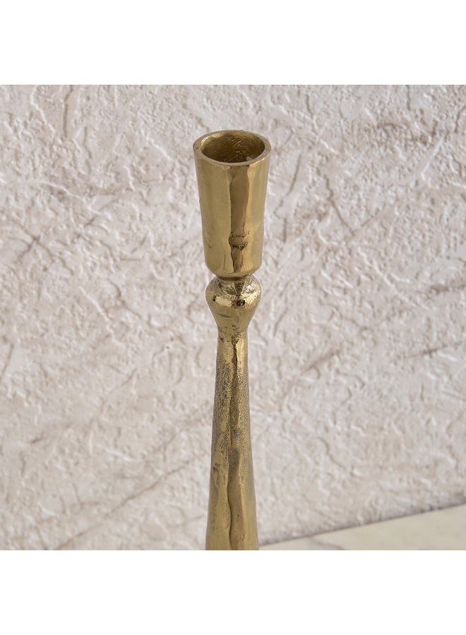 Home Box حامل شموع مدبب من الألمنيوم بتصميم منقوش - ذهبي - Image 3
