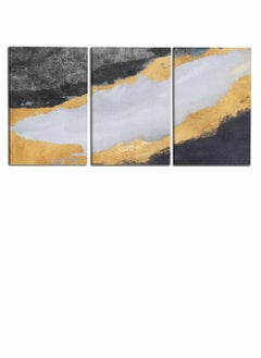 LOWHA Set Of 3 Framed Canvas Wall Arts Stretched Over Wooden Frame, Abstract Murals Pattern Paintings, For Home, Living Room, Office Decor  - Image 4
