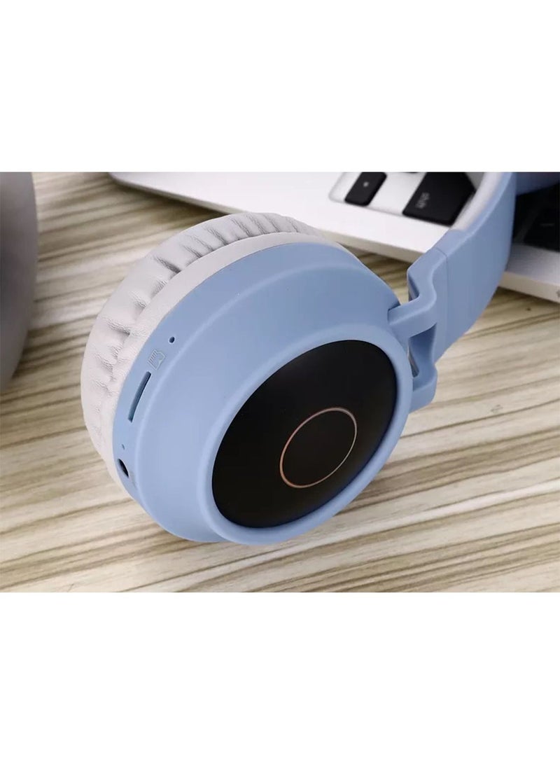 GT-Wheel Kids Bluetooth Cat Ear Headphones 5.0 with Mic LED Light Deep Bass Foldable Stereo Wireless Headset - Image 4
