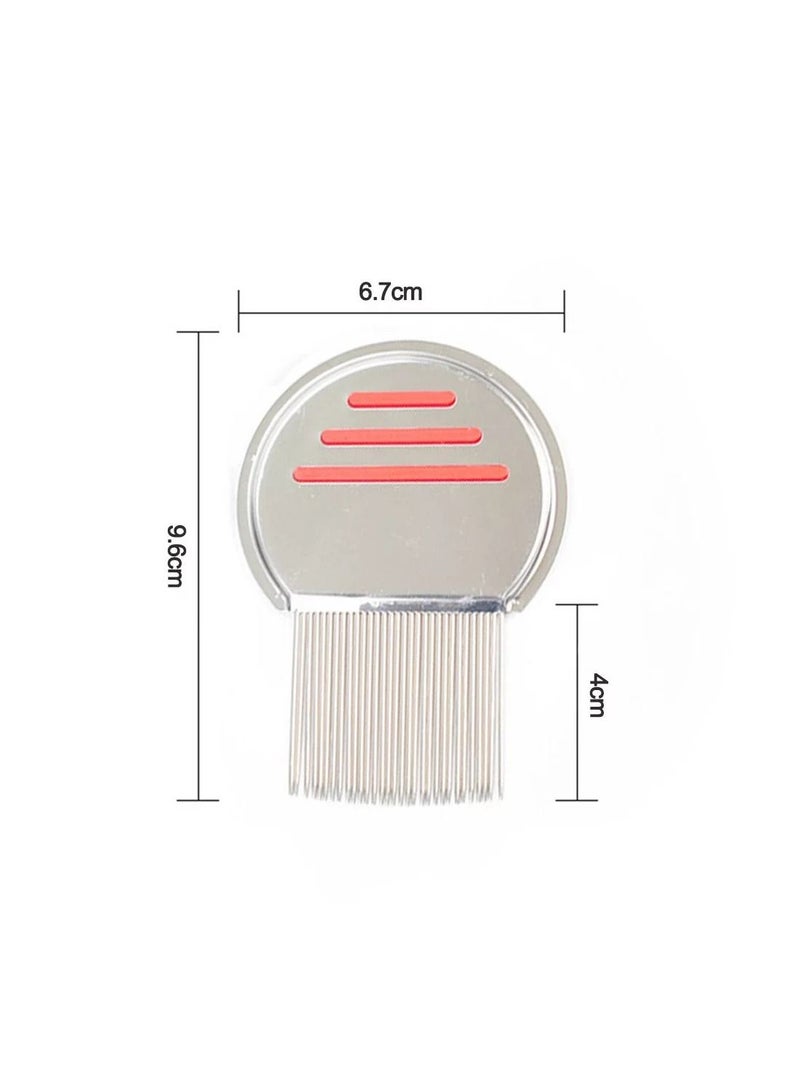 Stainless Steel Style Fine Tooth Lice Comb Metal Nit Safely Removes Children and Adults for Head Lice Red - Image 5