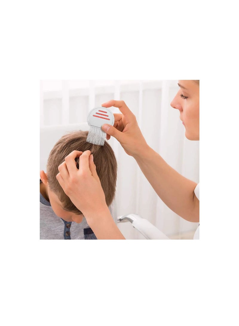 Stainless Steel Style Fine Tooth Lice Comb Metal Nit Safely Removes Children and Adults for Head Lice Red - Image 4
