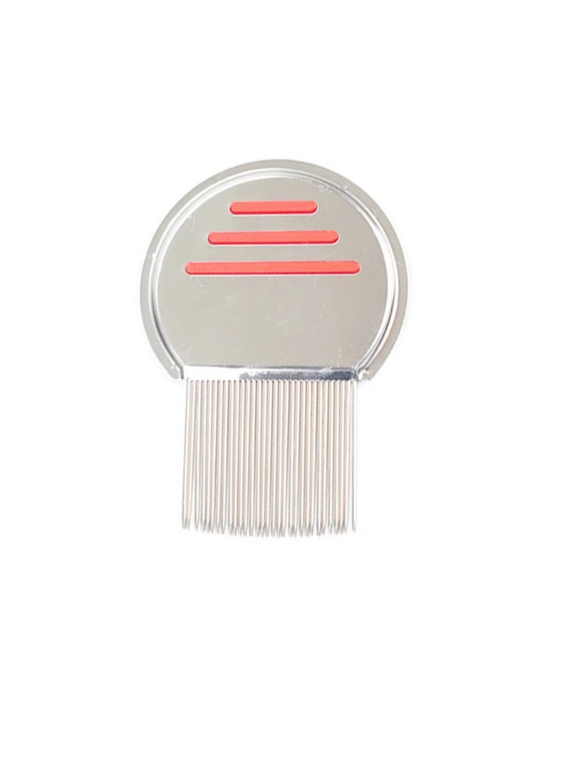Stainless Steel Style Fine Tooth Lice Comb Metal Nit Safely Removes Children and Adults for Head Lice Red - Image 3