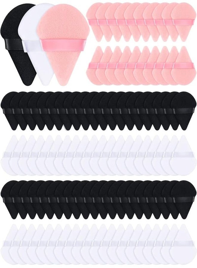 SUNISA 100 Pieces Triangle Cosmetic Loose Powder Puffs Washable Reusable Soft Plush Foundation Sponge for Face Body Wet Dry Makeup Tool- Multicolor Pack of 100 - Image 1