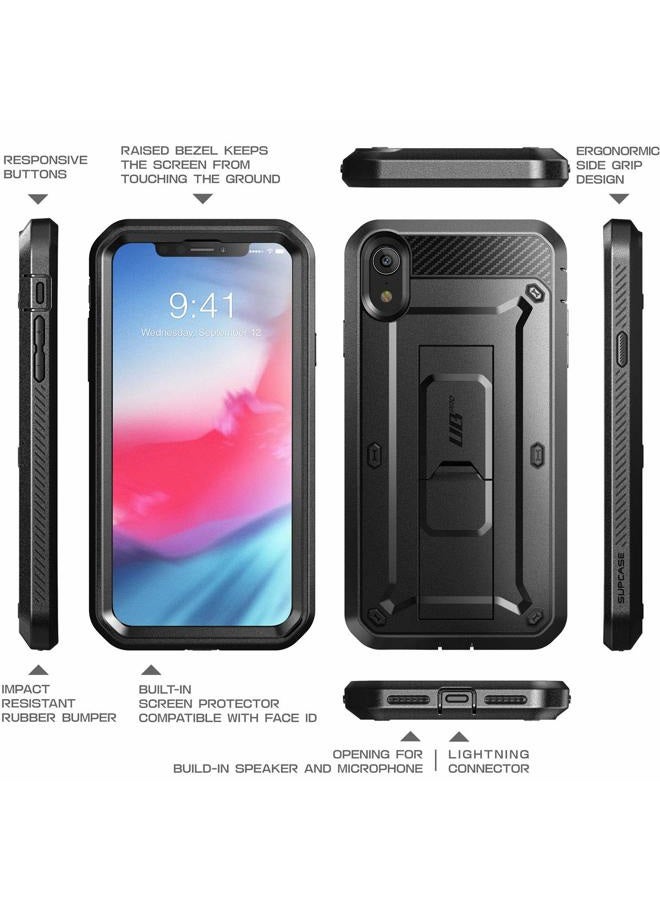 SupCase Unicorn Beetle Pro Series Case Designed, with Built-In Screen Protector Full-Body Rugged Holster Case for iPhone XR 6.1 Inch (2018 Release) (Black) - Image 5