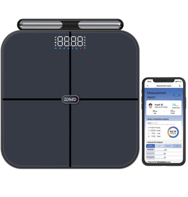 ZidMed 8-Electrode Smart Scale, Professional Digital InBody Scale for Segmental Body Composition, WiFi & Bluetooth Weight Scale, Measures Body Fat, Muscle & Heart Rate. - Image 1