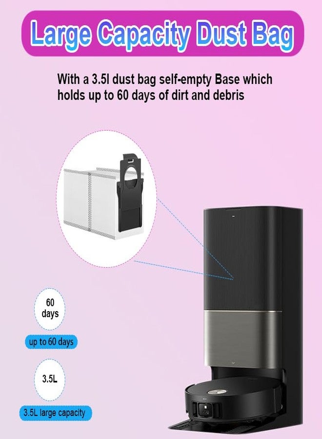 عبوة من 10 أكياس غبار متوافقة مع dreametech X50 Ultra/L10s Pro Ultra/X30 Ultra/X40 Ultra/L40 Ultra/L10s Ultra Gen 2، أكياس تفريغ كبيرة السعة لجمع الشعر والأوساخ والغبار - Image 5