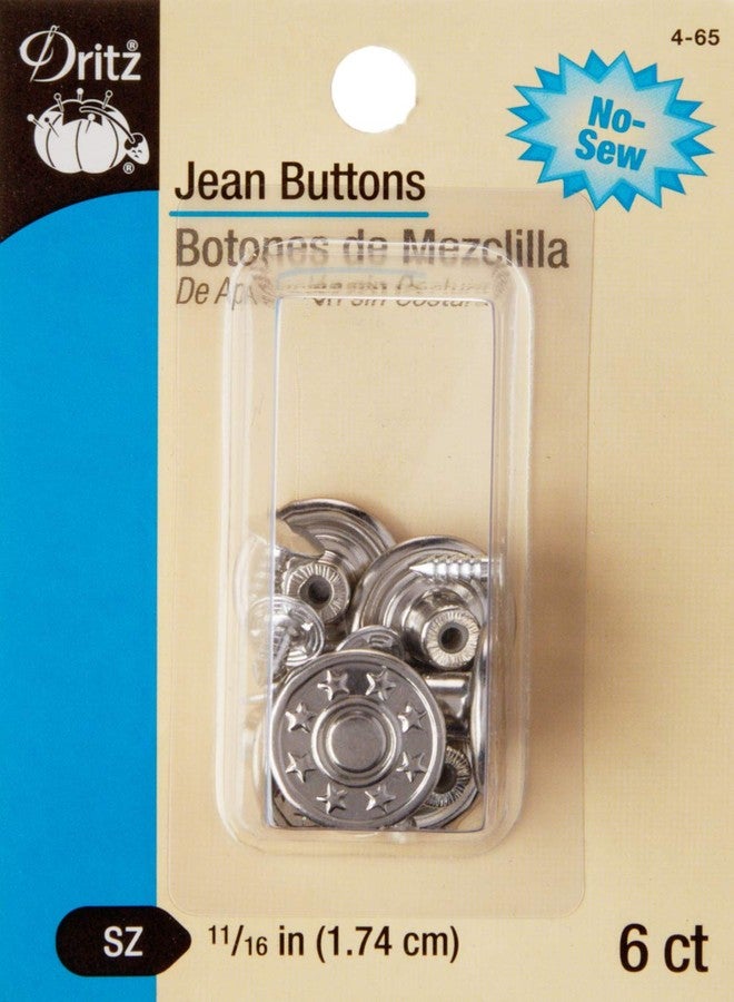 دريتز أزرار جينز دريتز 4-65، مقاس 11/16 بوصة، نيكل، 6 قطع - Image 1