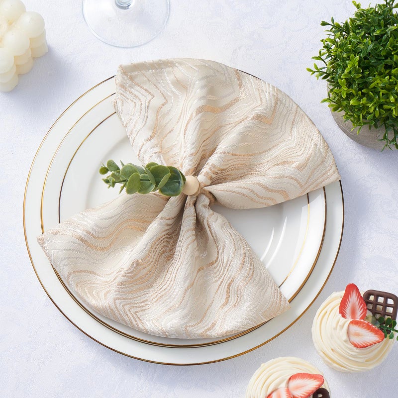 APTWOW Napkin Rings Set of 12, Christmas Napkin Rings, Boho Eucalyptus Leaf Napkins Rings, Wood Bead Farmhouse Easter Napkin Holder for Weddings Christmas Party Table Decoration - Image 2