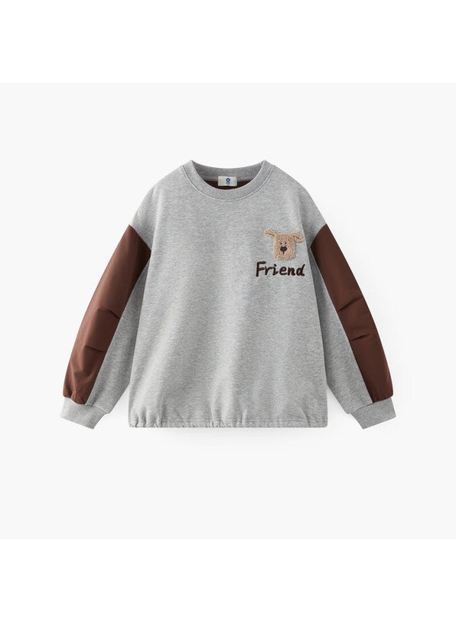 Mqd Boys' Crew Neck Sweatshirt Autumn New Colorblock Kids' Top - Image 4