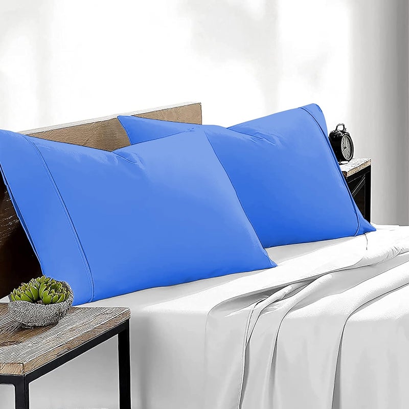 Day Care Day Care Premium 400ThreadCount 100 Egyptian Cotton Pillow Cases Breathable Soft Smooth Sateen Weave Extra Long Staple Cotton Pillow Covers Turquoise Blue 20x36 Set of 2  - Image 3