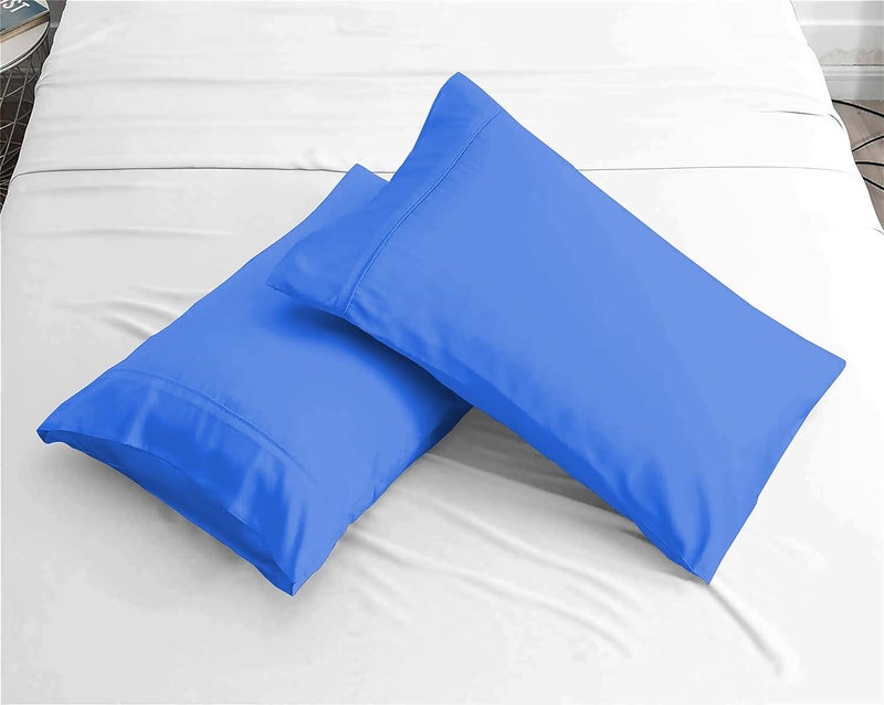 Day Care Day Care Premium 400ThreadCount 100 Egyptian Cotton Pillow Cases Breathable Soft Smooth Sateen Weave Extra Long Staple Cotton Pillow Covers Turquoise Blue 20x36 Set of 2  - Image 1