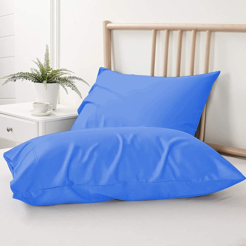 Day Care Day Care Premium 400ThreadCount 100 Egyptian Cotton Pillow Cases Breathable Soft Smooth Sateen Weave Extra Long Staple Cotton Pillow Covers Turquoise Blue 20x36 Set of 2  - Image 2