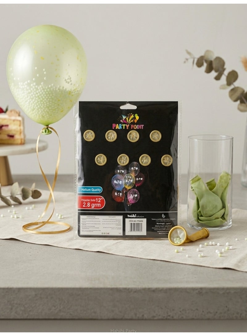Party Green Polyester Balloons, 8 Pieces - Image 1