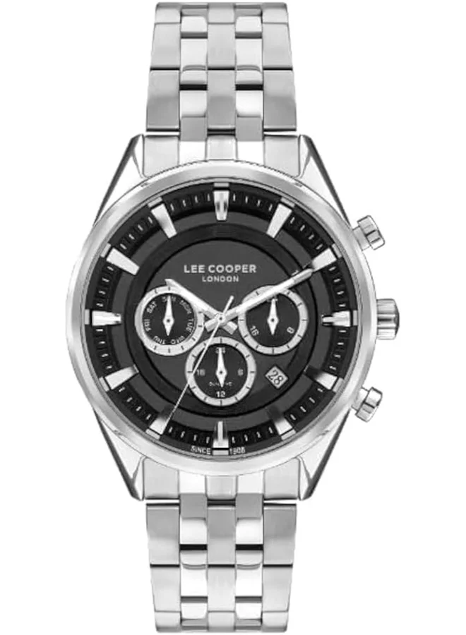 Lee Cooper Lee Cooper Men's Quartz Movement Watch, Multi Function Display and Metal Strap - LC07533.350, Silver