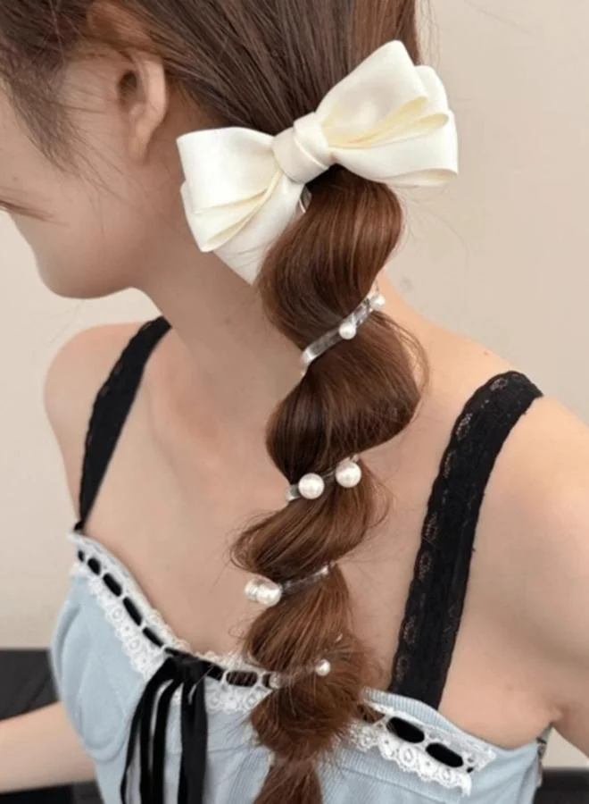 تايك تو White Bow Hair Clip