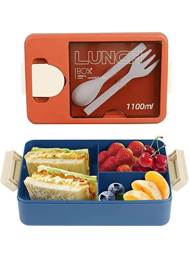 Arabest 1100ml Bento Box Container with Spoon and Fork, Lunch Boxes ...