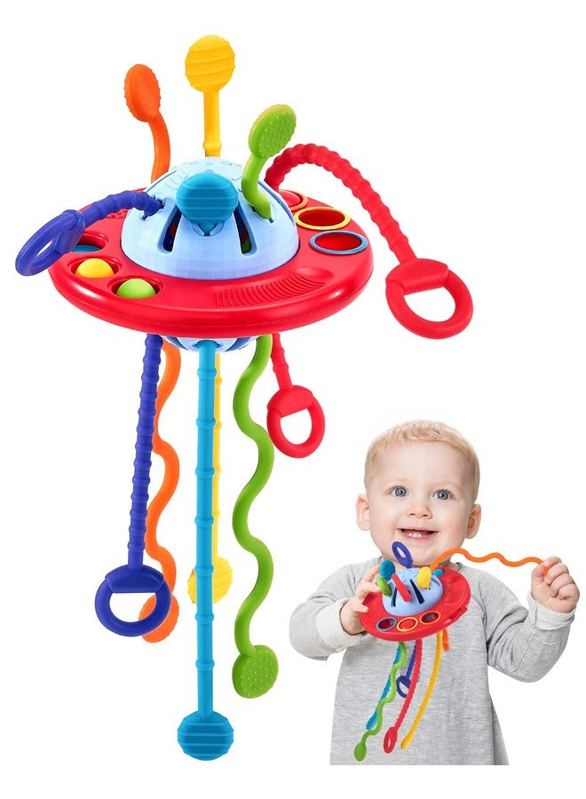hahaland Toddler Toys - Silicone Pull String Toy For Toddlers Baby 18-24 Months - Baby Fidget Montessori Toys - Sensory Plane Travel Toys For 1 Year Old Boy Gifts - Image 1