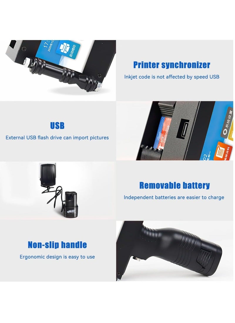 Demin - Arabic Portable Intelligent Upgraded Handheld Inkjet Printer Gun with 4.3-Inch LED Touch Screen, Quick-Drying Inkjet Coding Machine for QR Code/Barcode/Production Date Time/Logo Batch Number - Image 1
