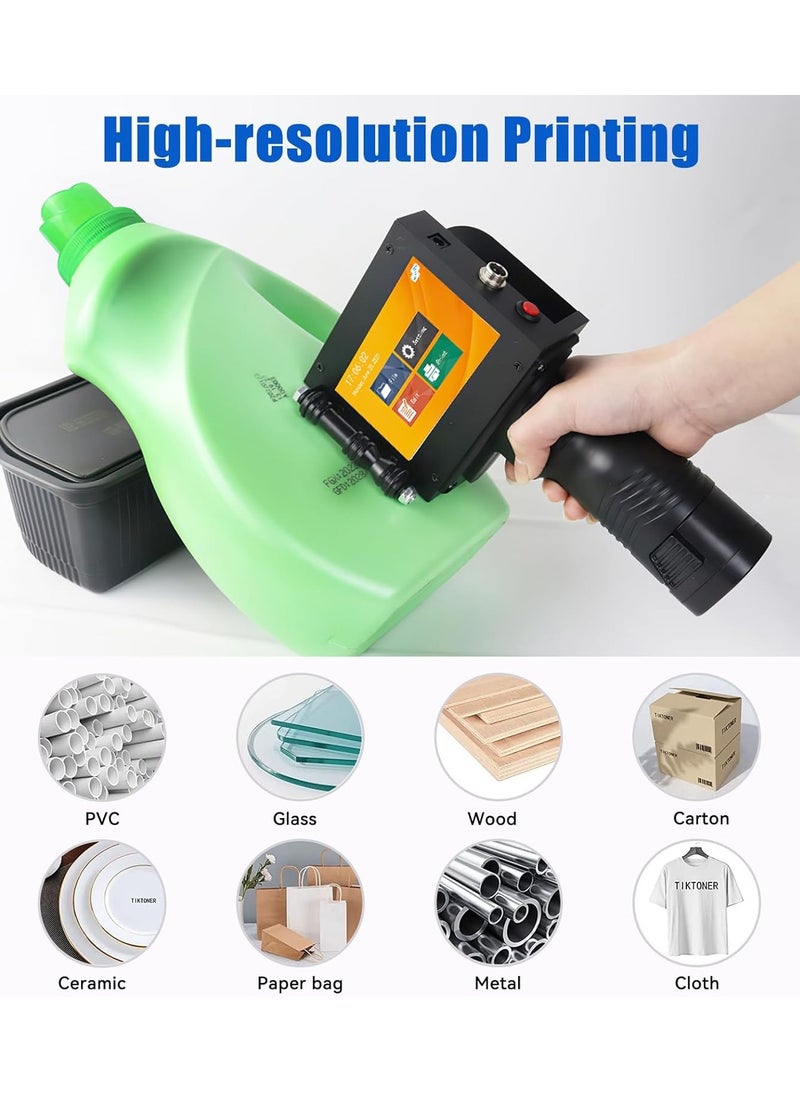 Demin - Arabic Portable Intelligent Upgraded Handheld Inkjet Printer Gun with 4.3-Inch LED Touch Screen, Quick-Drying Inkjet Coding Machine for QR Code/Barcode/Production Date Time/Logo Batch Number - Image 1