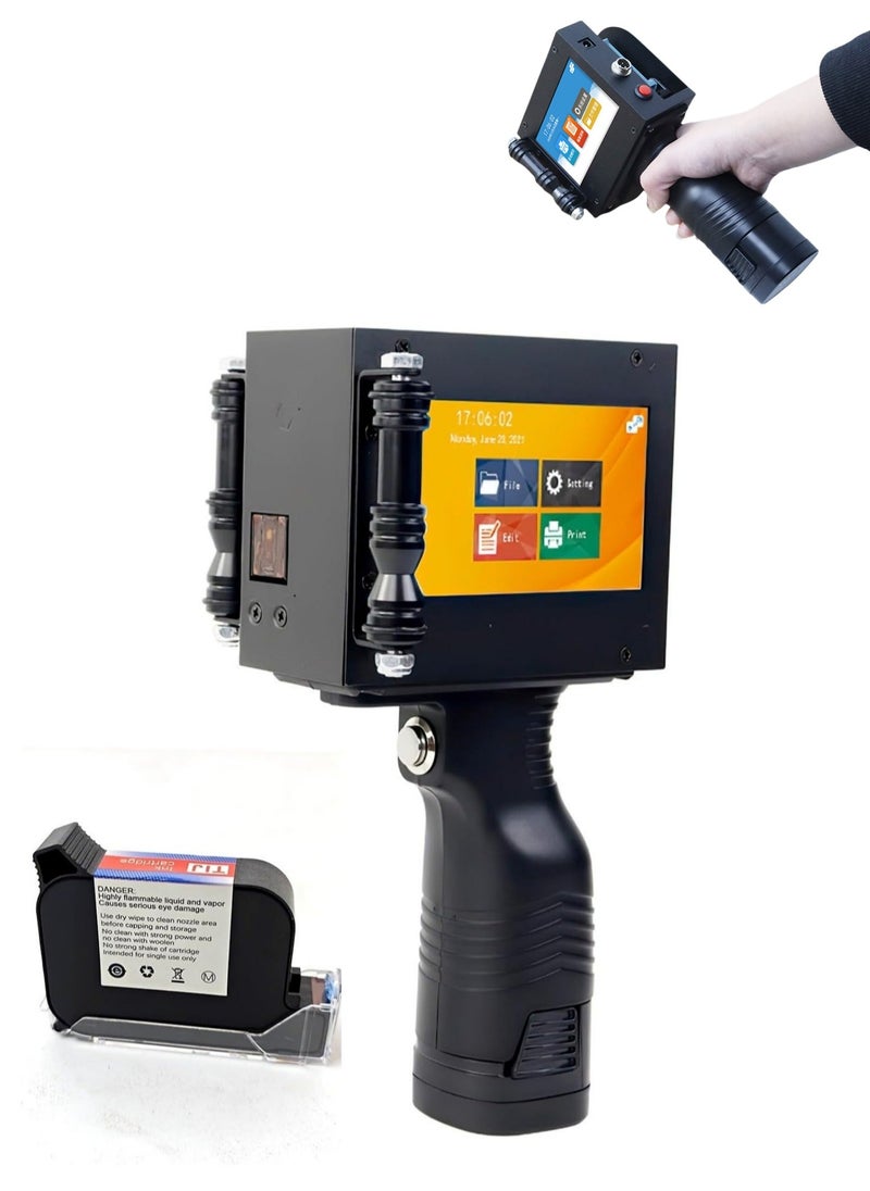 Demin - Arabic Portable Intelligent Upgraded Handheld Inkjet Printer Gun with 4.3-Inch LED Touch Screen, Quick-Drying Inkjet Coding Machine for QR Code/Barcode/Production Date Time/Logo Batch Number - Image 1