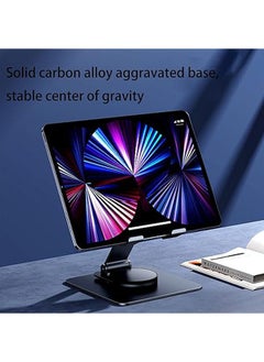 General 360 Degree Swivel Tablet Stand, Adjustable Swivel Tablet/iPad Stand for Desks and Tables, [5.11" x 7.08"] Carbon Alloy Tablet Stand  - Image 2