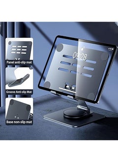 General 360 Degree Swivel Tablet Stand, Adjustable Swivel Tablet/iPad Stand for Desks and Tables, [5.11" x 7.08"] Carbon Alloy Tablet Stand  - Image 4
