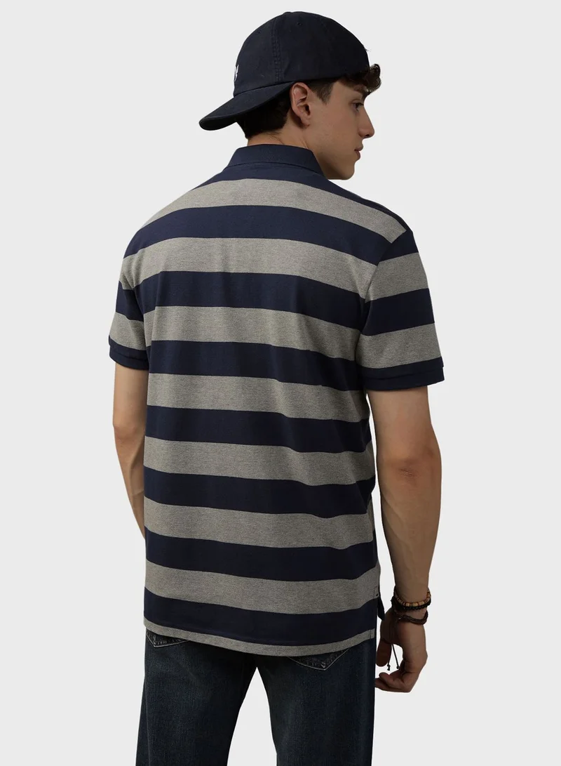 امريكان ايجل Essential Striped Polo Shirt