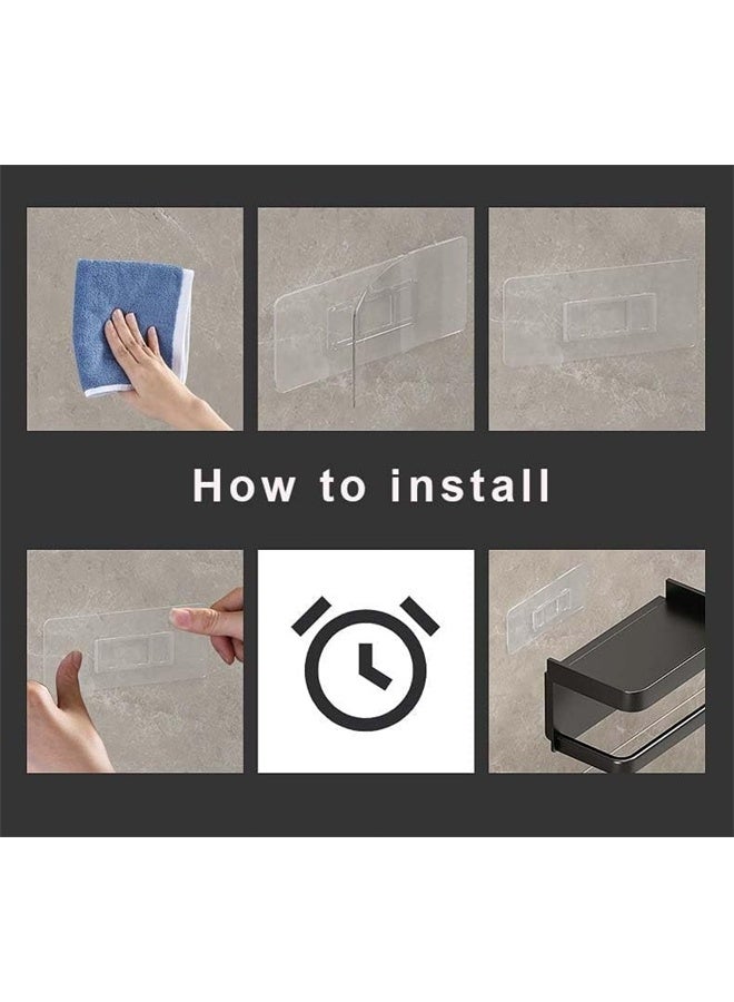 HOMESTAR Toilet Paper Holder Wall Mount, Bathroom Tissue Holder With Shelf, Toilet Paper Roll Holder For Bathroom, Black - Image 5