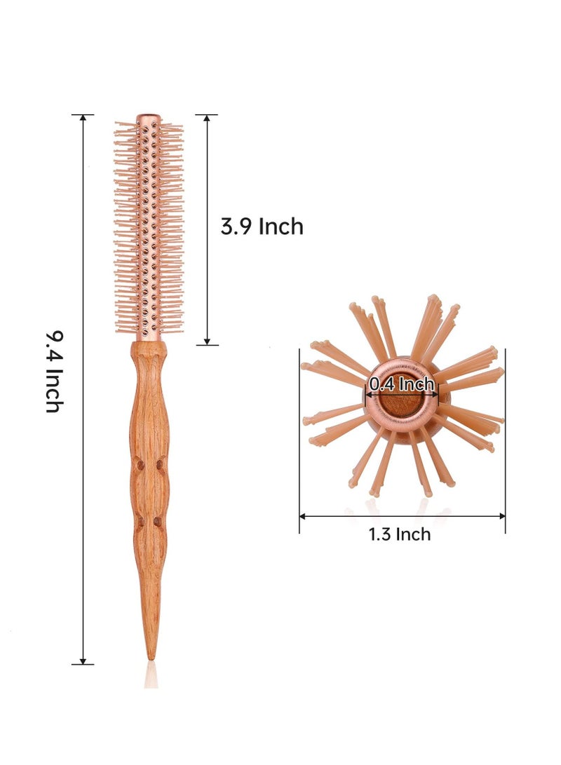Excefore Aluminum Barrel Nylon Bristle Round Hairbrush, Perfect for Faster Styling Men & Women's Short, Thin & Fine Hair -1.2 Inch - Image 2