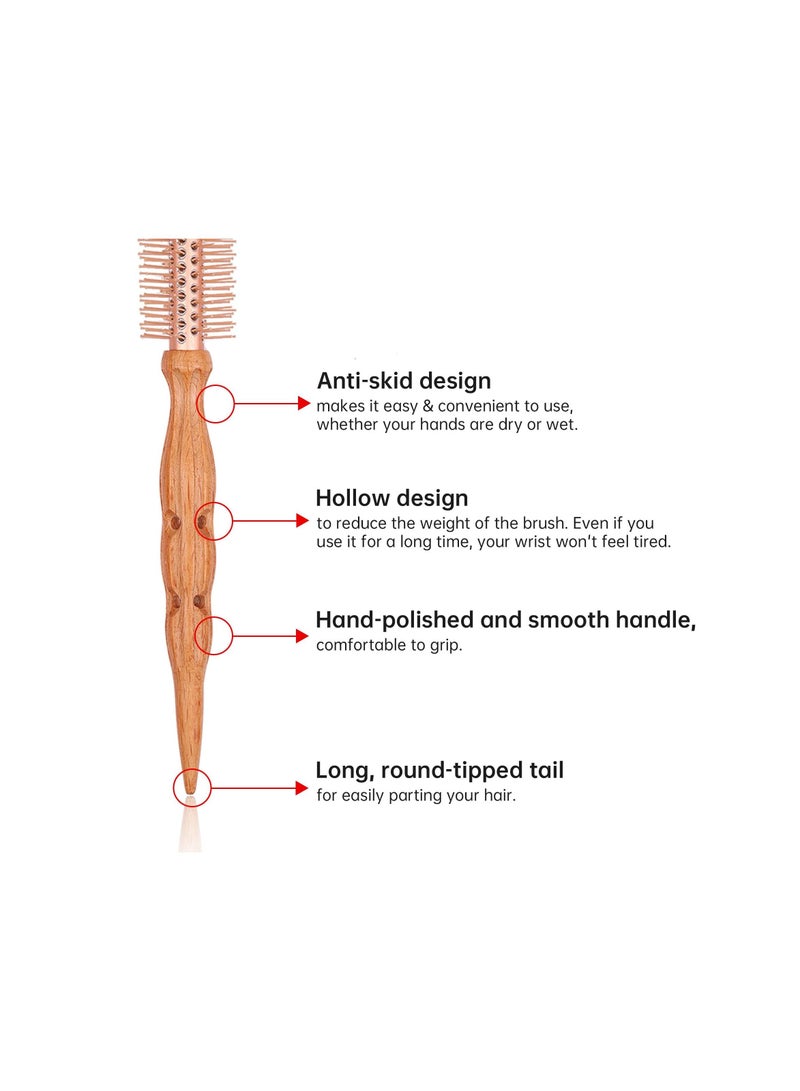 Excefore Aluminum Barrel Nylon Bristle Round Hairbrush, Perfect for Faster Styling Men & Women's Short, Thin & Fine Hair -1.2 Inch - Image 4