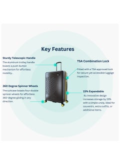 NATIONAL GEOGRAPHIC National Geographic Globe ABS Hardshell Luggage Set, Durable Lightweight Travel Suitcase, 4 Double Wheel Trolley Bag with TSA Combination Lock 3pcs Khaki (20+24+28 Inch).  - Image 2