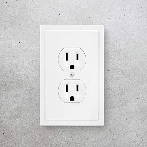 Henne Bery Modern Edge Decorative Wall Plate Switch Plate Outlet Cover, Durable Solid Zinc Alloy (Single Duplex 2PK, Pure White) - Image 4