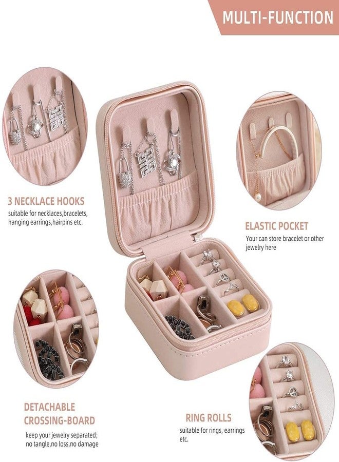 practicalws Jewellery Organizer Mini PU Leather Zipper Portable Storage Box Case with Dividers Container for Rings, Earrings, Necklace Home Organizer, Bracelet, Pendant - Image 4