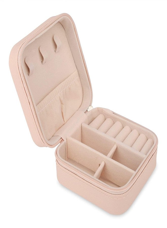 practicalws Jewellery Organizer Mini PU Leather Zipper Portable Storage Box Case with Dividers Container for Rings, Earrings, Necklace Home Organizer, Bracelet, Pendant - Image 1