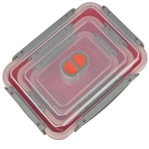Good Cooking Microwave Food Storage Containers- Set of 3 Nesting Microwave Cookware Meal Prep Containers w Locking Steam Vent Lids- BPA Free, Fridge and Freezer Safe - Image 4