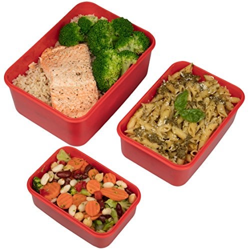Good Cooking Microwave Food Storage Containers- Set of 3 Nesting Microwave Cookware Meal Prep Containers w Locking Steam Vent Lids- BPA Free, Fridge and Freezer Safe - Image 2