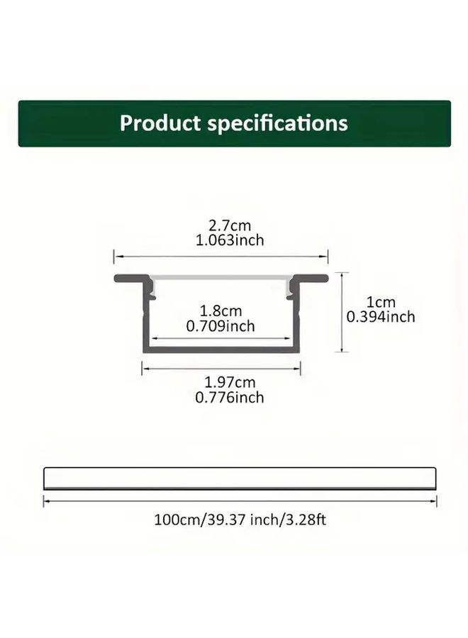 12 حزمة نظام قناة LED على شكل حرف U بطول 3.3 قدم مع موزع أسود لأضواء الشريط - Image 3